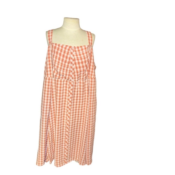 Torrid Midi Seersucker checkered Button Front Dress 4x smocked 26 - Picture 3 of 6